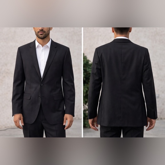 Other - Men's Classic Black Suit Blazer - Tailored Formal Jacket wool/ cashmere mix